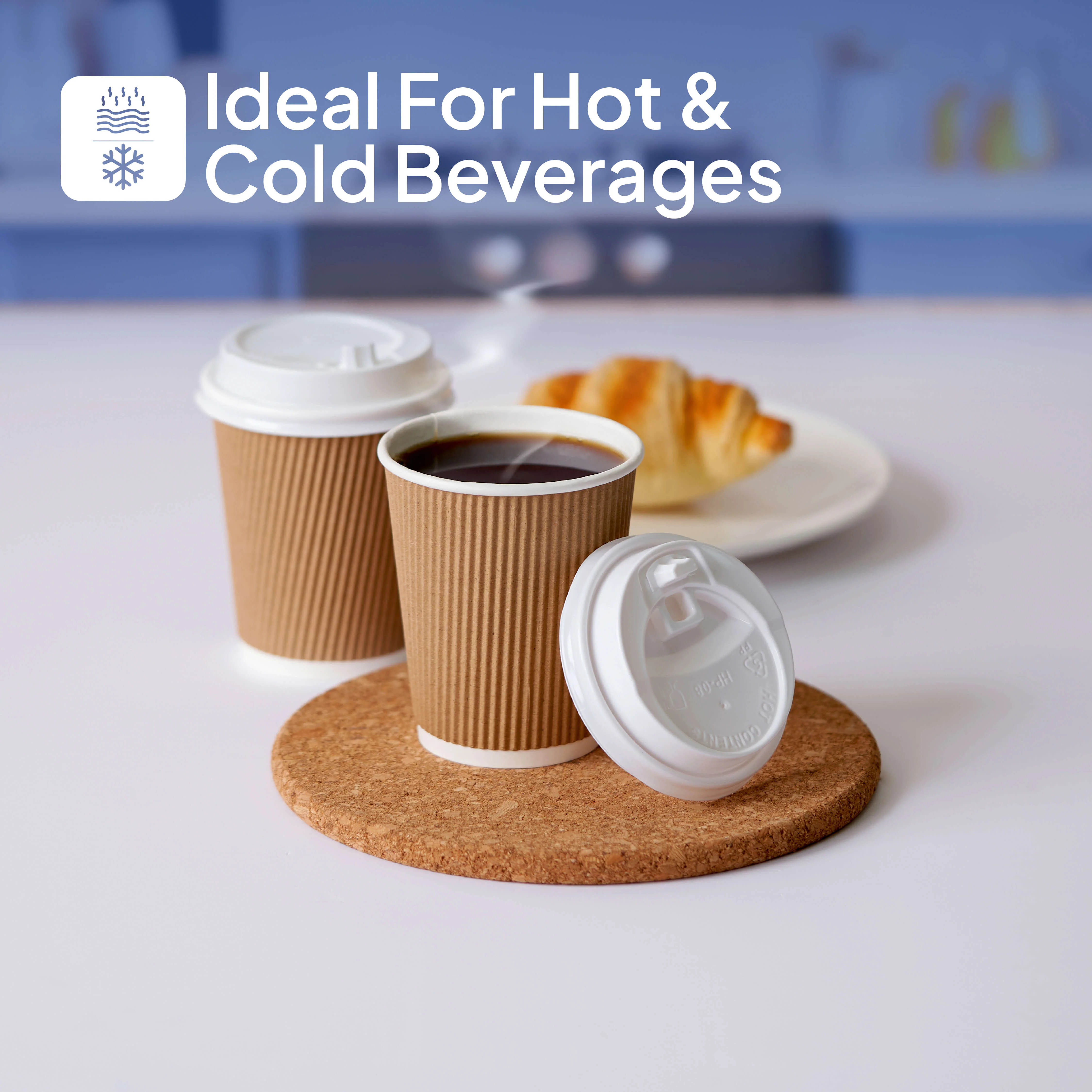 12 Oz Kraft Ripple Paper Cup With Lid 10 Pieces - Image 5