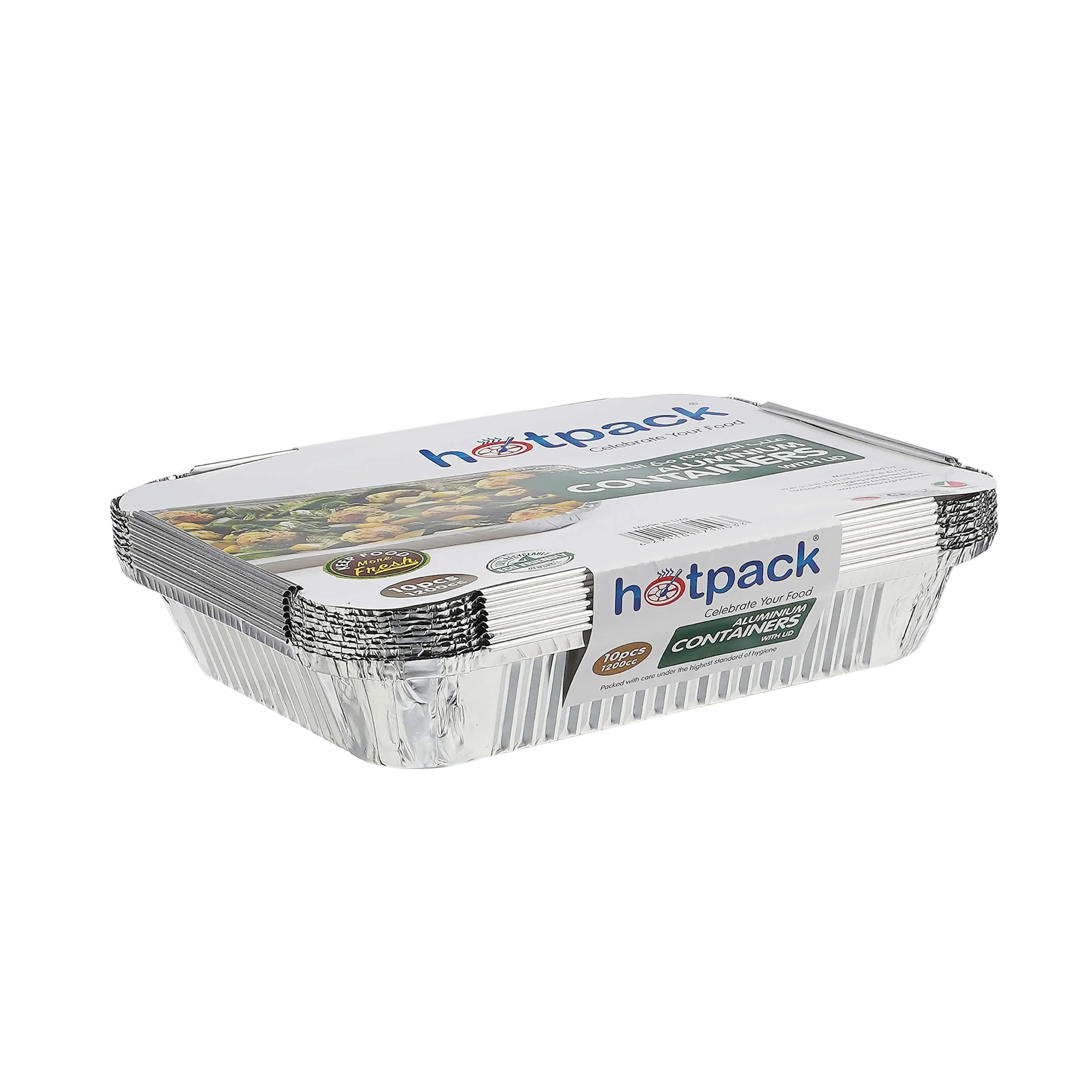 Aluminium Containers with Lid 83120 ( 1200 CC ) 235 mm Length x 190 mm Width x 35 m,m Height 10 Pieces - Image 3