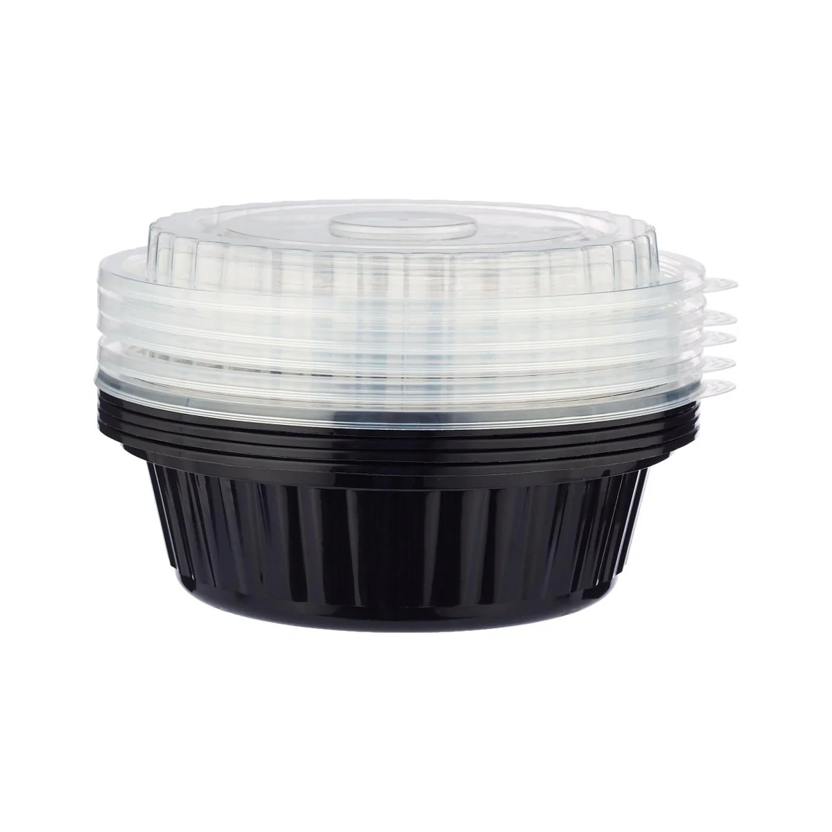 Black Base Round Container 16 Oz with Lids 150 Pieces - Image 4