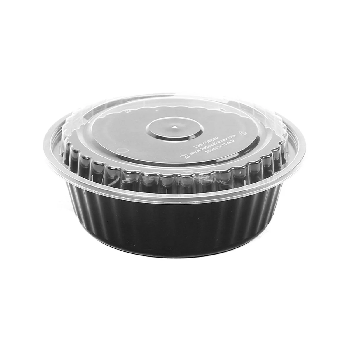Black Base Round Container 32 Oz with Lids 150 Pieces - Image 3