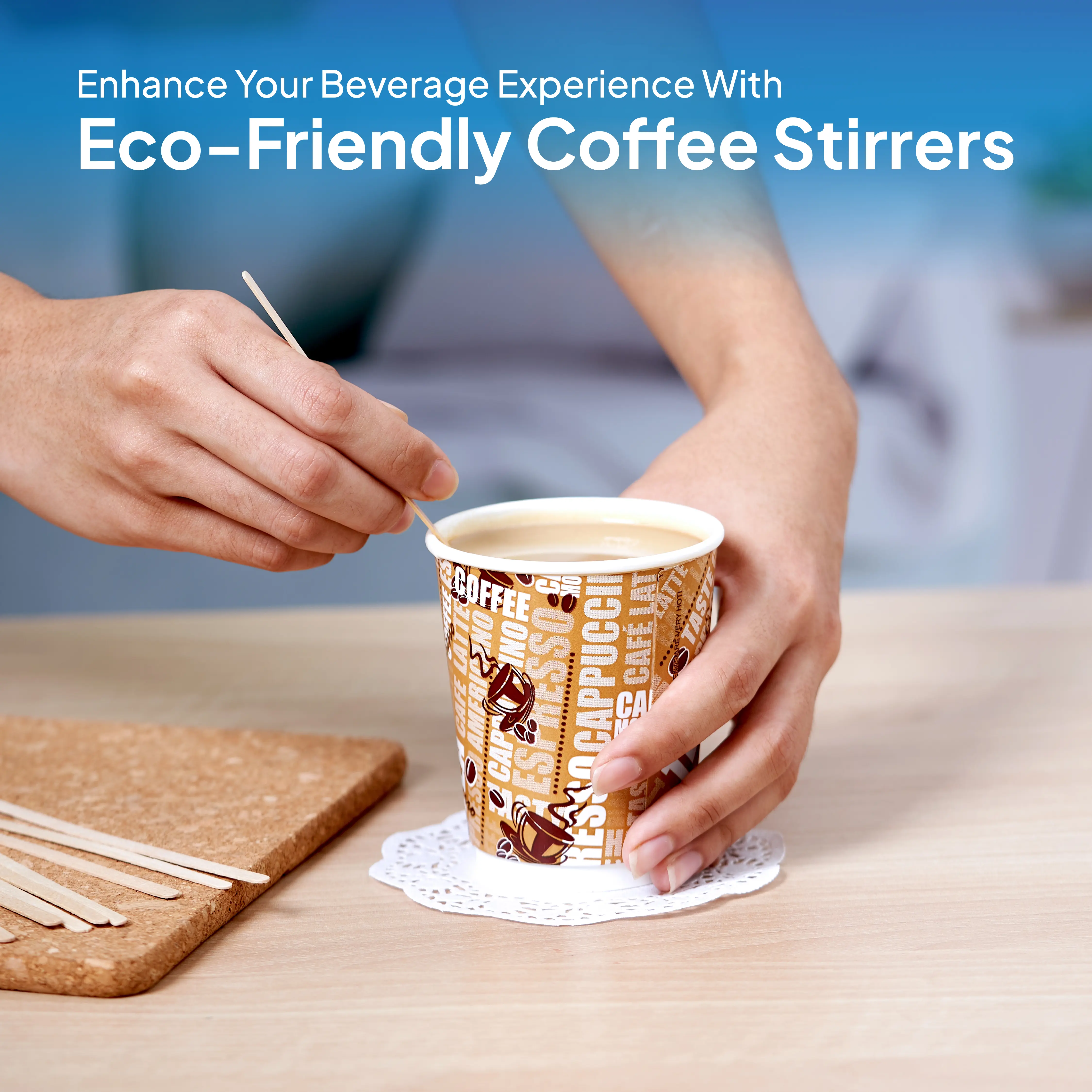 Disposable Wooden Coffee Stirrer - Image 4