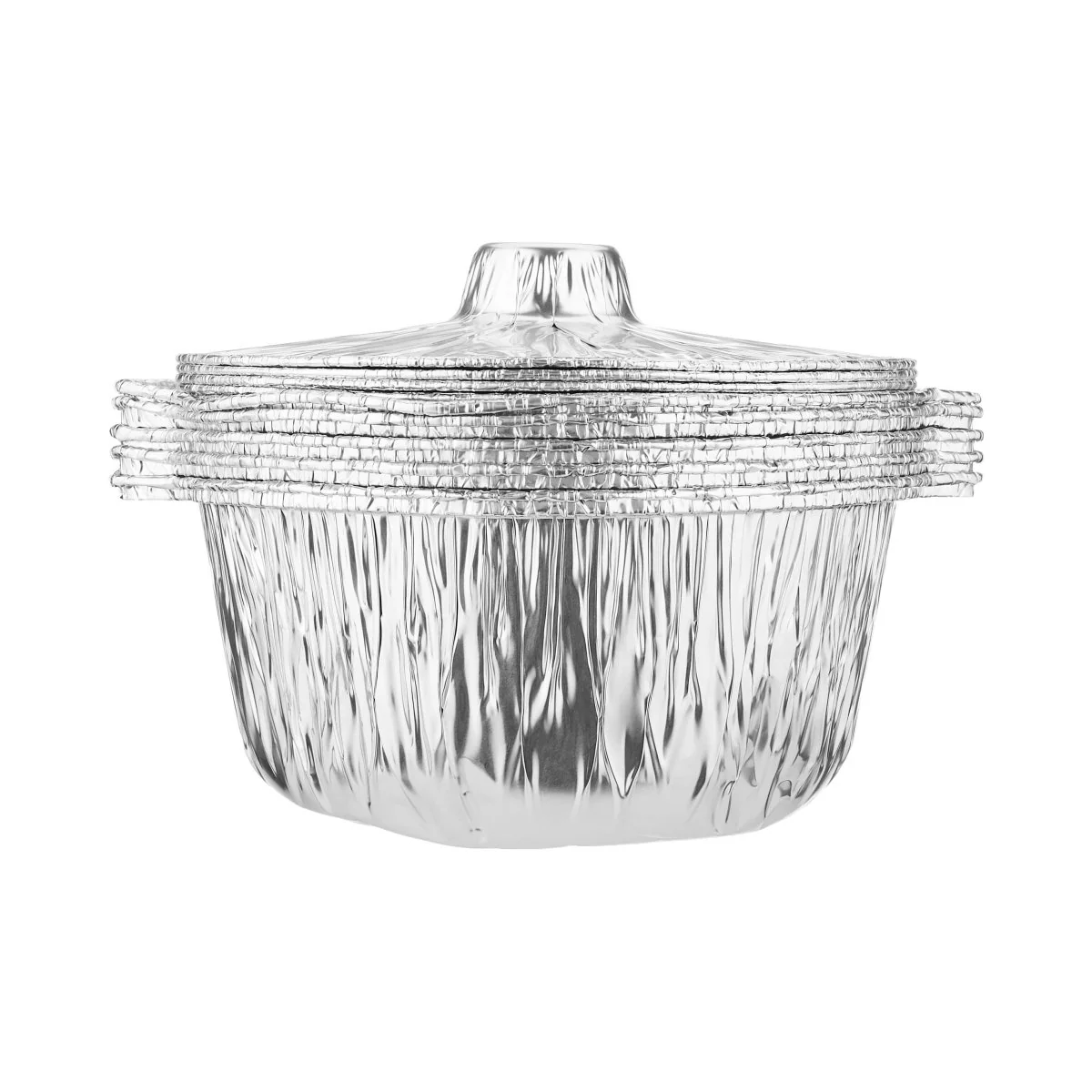 Round Aluminium Pot Container With Lid - Image 15