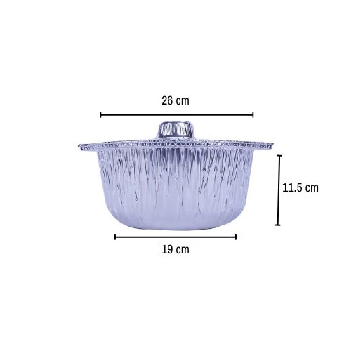 Round Aluminium Pot Container With Lid - Image 16