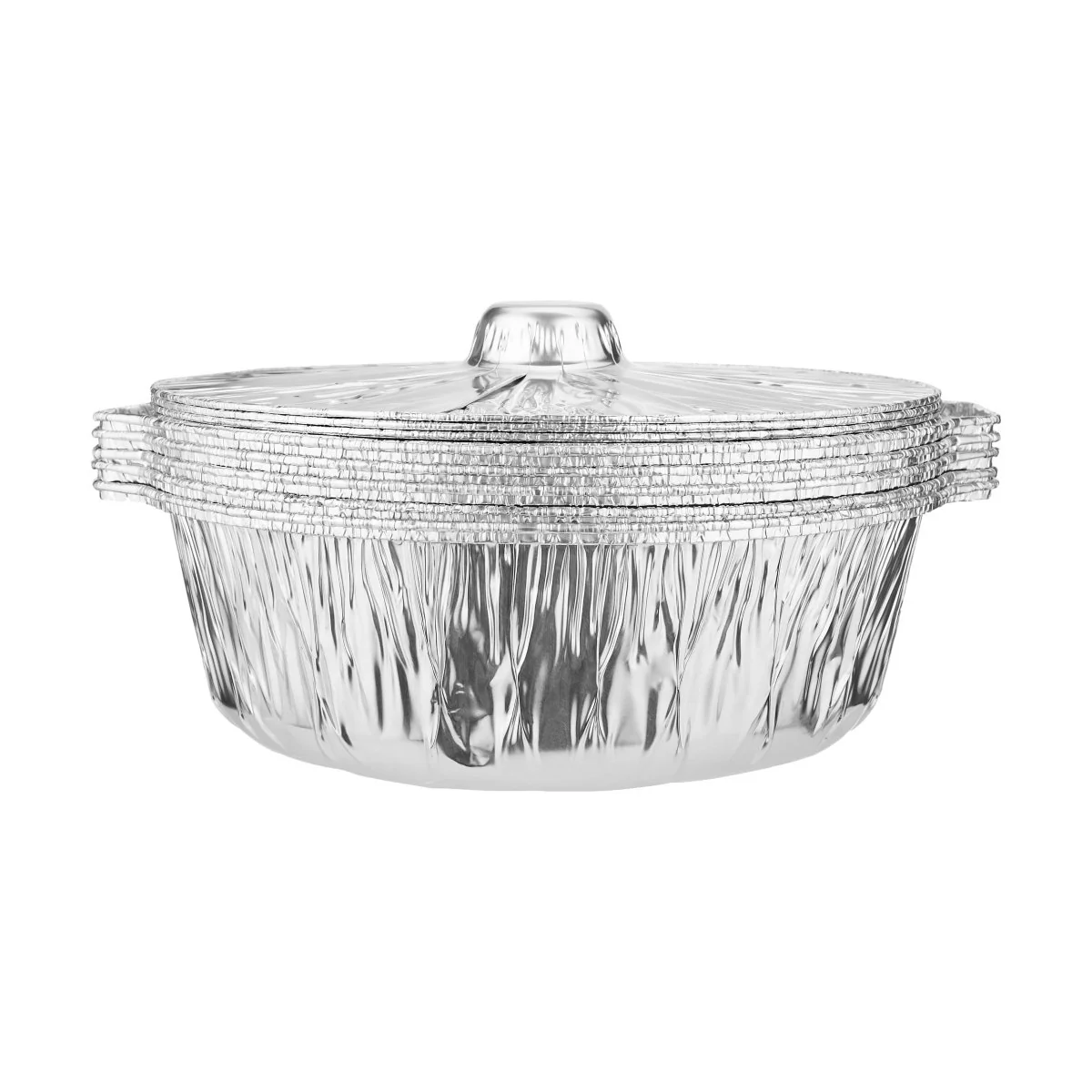 Round Aluminium Pot Container With Lid - Image 19