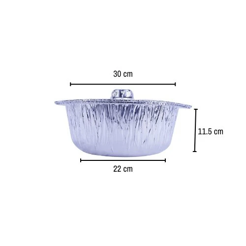 Round Aluminium Pot Container With Lid - Image 20