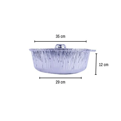 Round Aluminium Pot Container With Lid - Image 24