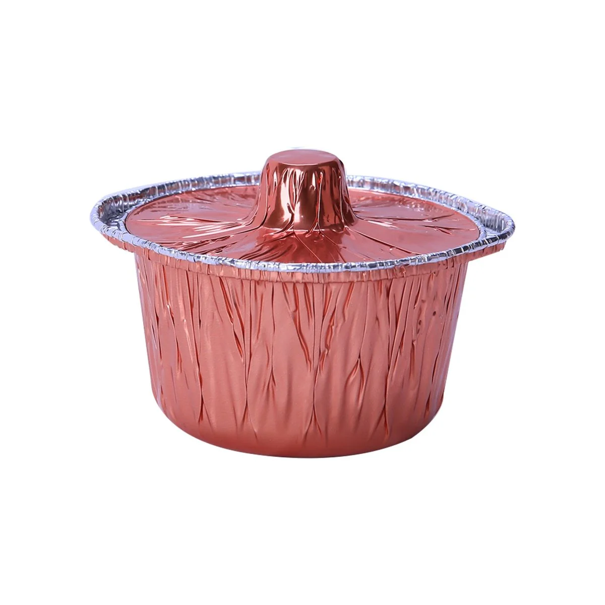 Round Aluminium Pot Container With Lid - Image 27