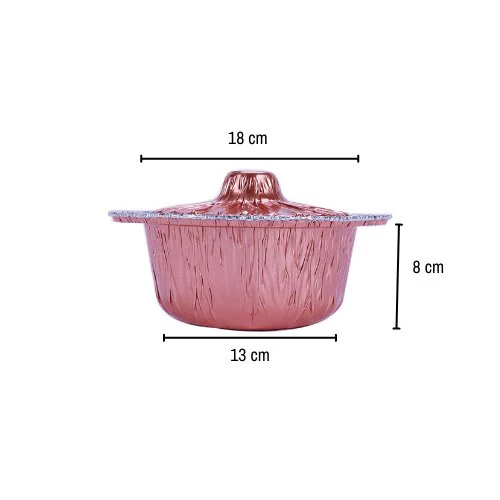 Round Aluminium Pot Container With Lid - Image 33