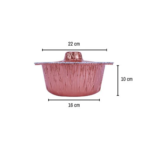 Round Aluminium Pot Container With Lid - Image 37