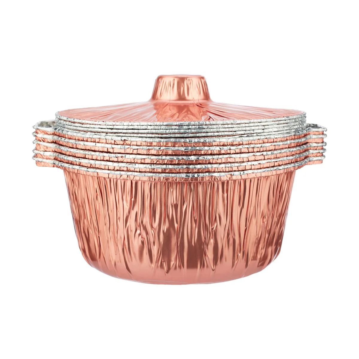 Round Aluminium Pot Container With Lid - Image 40