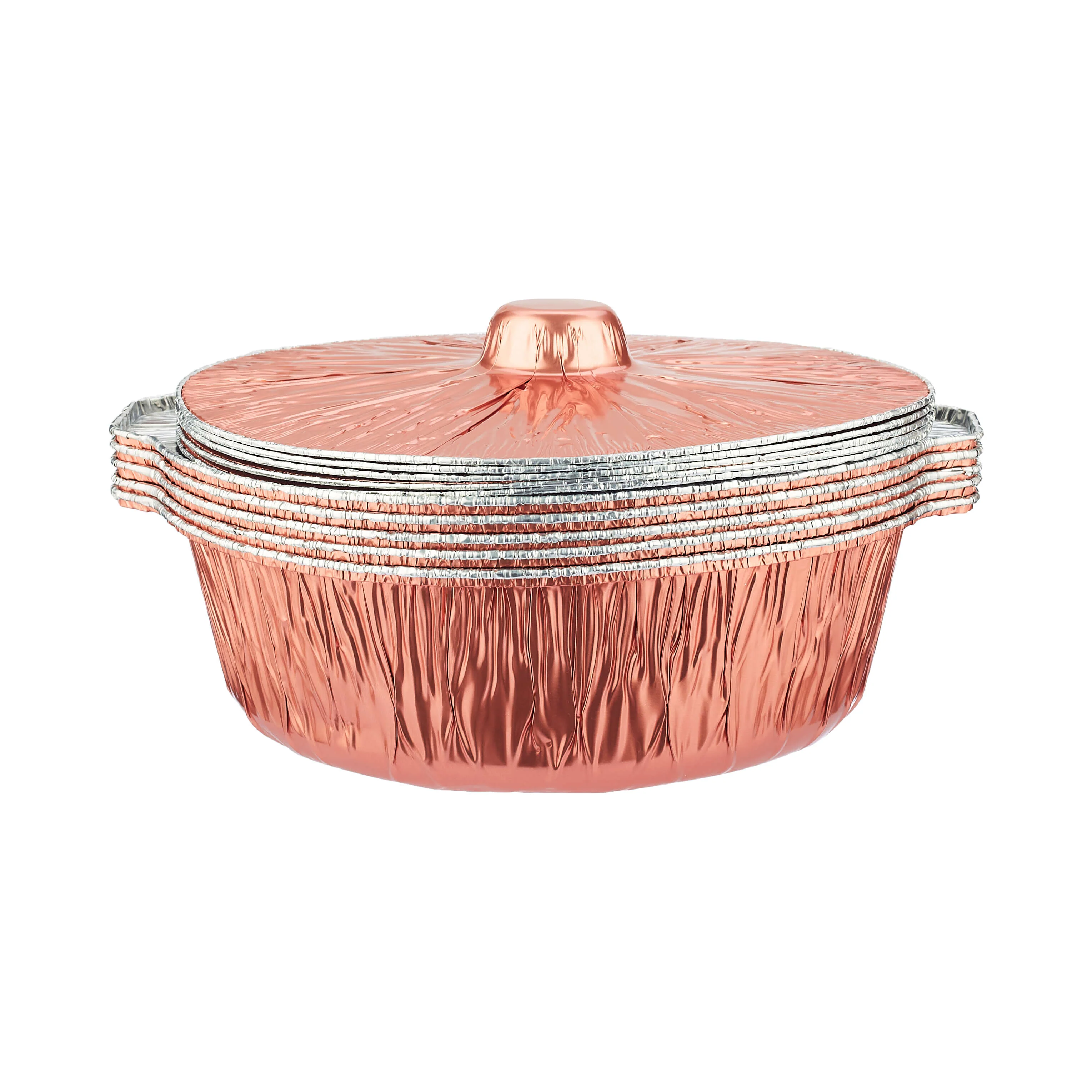 Round Aluminium Pot Container With Lid - Image 44