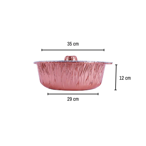 Round Aluminium Pot Container With Lid - Image 49