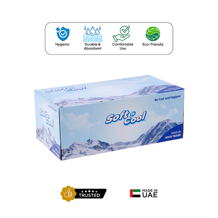 Soft n Cool Facial Tissue 200 Sheets X 2 Ply 5 Boxes Pack - Image 6